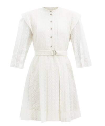 Chloe Logo-Embroidered Silk-Voile Mini Dress