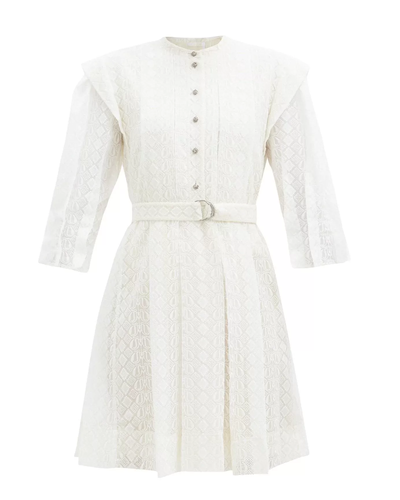 Chloe Logo-Embroidered Silk-Voile Mini Dress