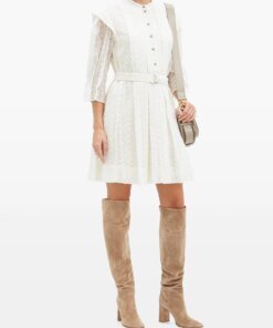 Chloe Logo-Embroidered Silk-Voile Mini Dress