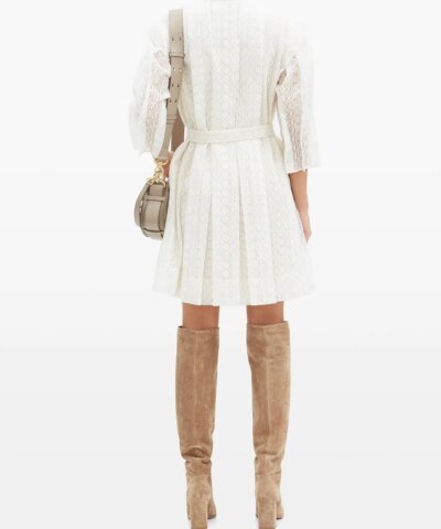Chloe Logo-Embroidered Silk-Voile Mini Dress