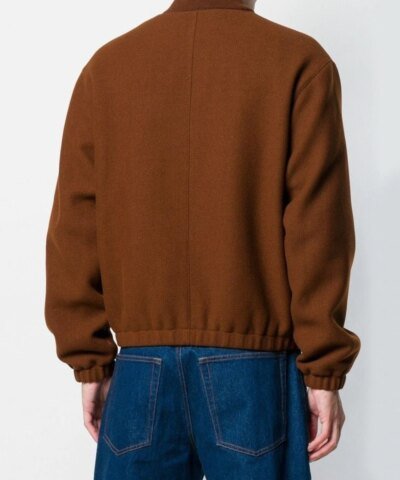 Ami Paris Ami De Coeur Bomber Jacket, Brown