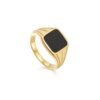 Missoma Williams Gold Square Black Signet Ring
