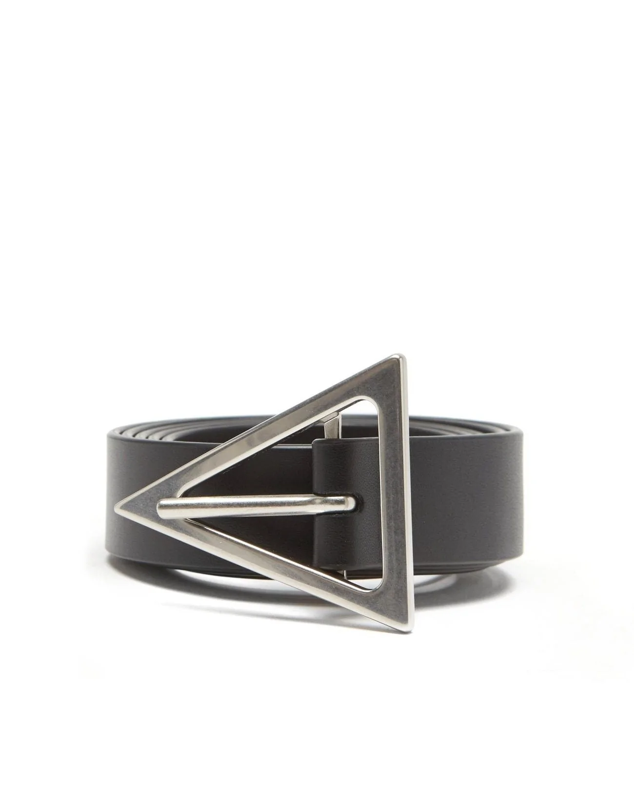 Bottega Veneta 2.0 cm Black Triangle-Buckle Leather Belt