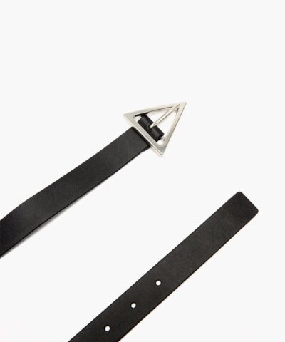 Bottega Veneta 2.0 cm Black Triangle-Buckle Leather Belt