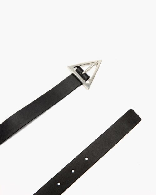 Bottega Veneta 2.0 cm Black Triangle-Buckle Leather Belt