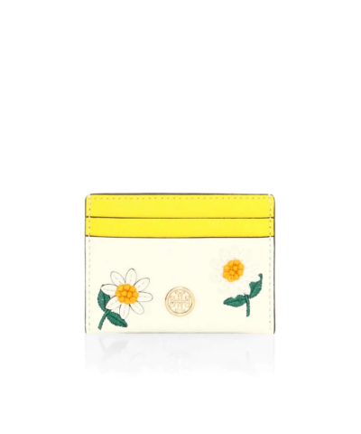 Tory Burch Robinson Floral-Embroidered Cardholder