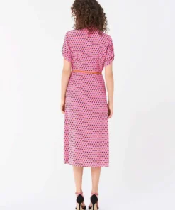 DVF Georgia Silk Crepe De Chine Midi Shirt Dress