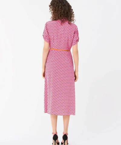 DVF Georgia Silk Crepe De Chine Midi Shirt Dress