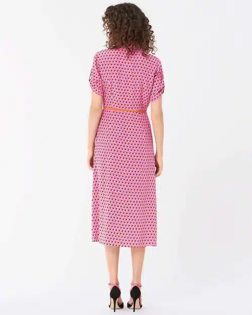 DVF Georgia Silk Crepe De Chine Midi Shirt Dress