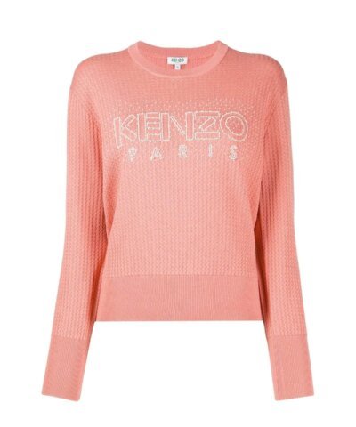 Kenzo Beaded-Logo Textured Sweater