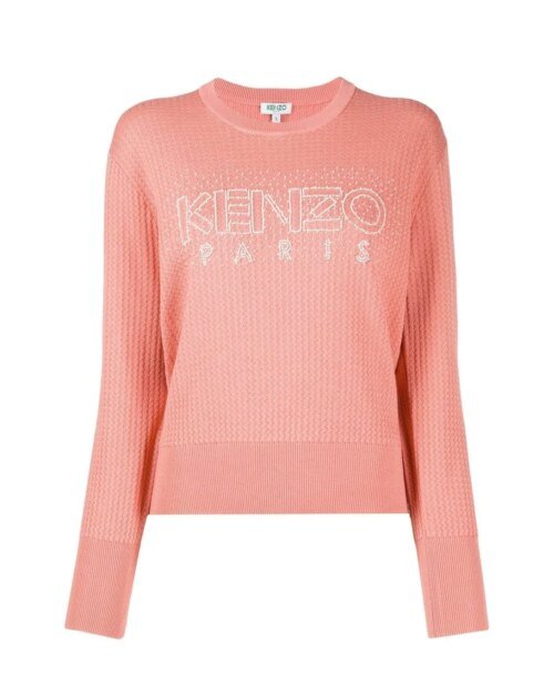 Kenzo Beaded-Logo Textured Sweater