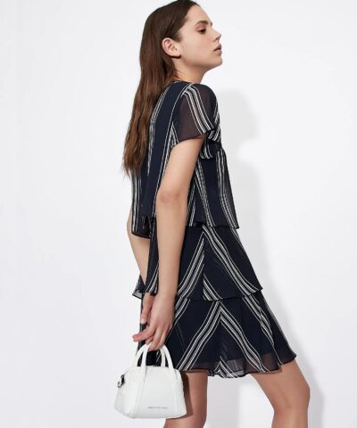 Armani Exchange Striped Chiffon Dress