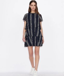 Armani Exchange Striped Chiffon Dress