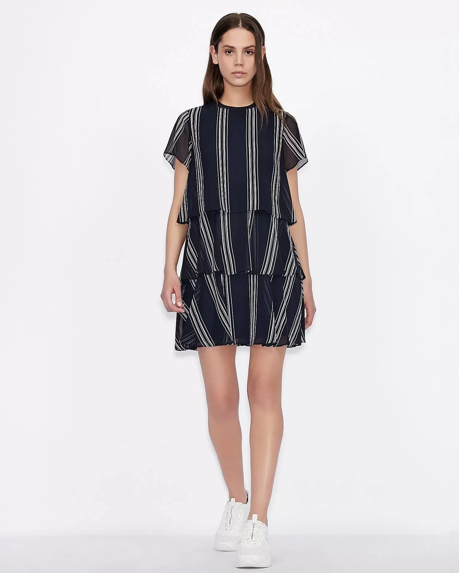 Armani Exchange Striped Chiffon Dress