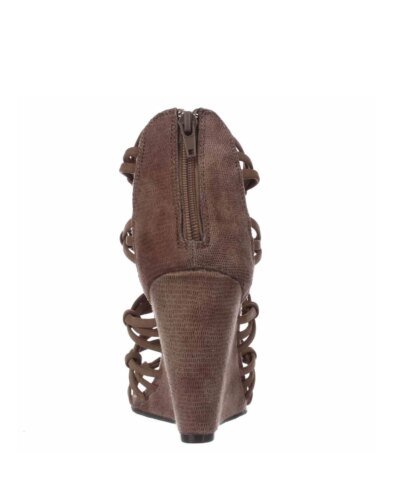 MIA Womens Mia Dylon Wedge Strappy Sandals - Taupe Vintage Lizard