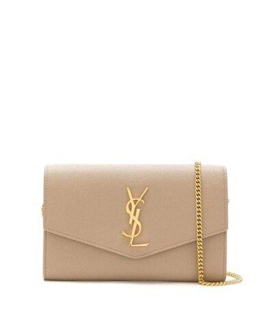 Saint Laurent Uptown YSL Monogram Grain de Poudre Wallet on Chain w/ Card Case