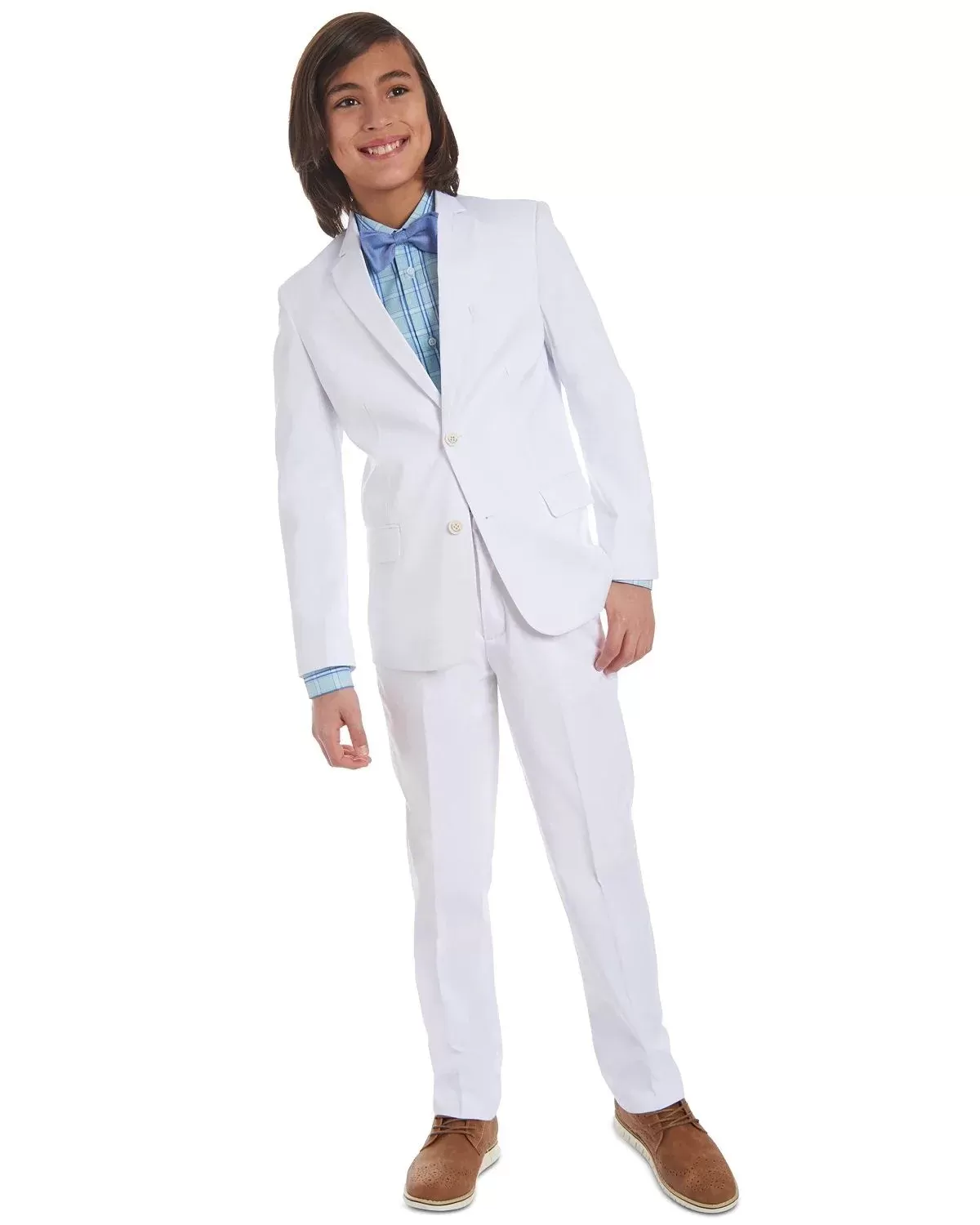 Tommy Hilfiger Big Boys Stretch White Twill Suit Jacket