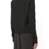 Theory Cropped Cardigan In Feather Cashmere, Black