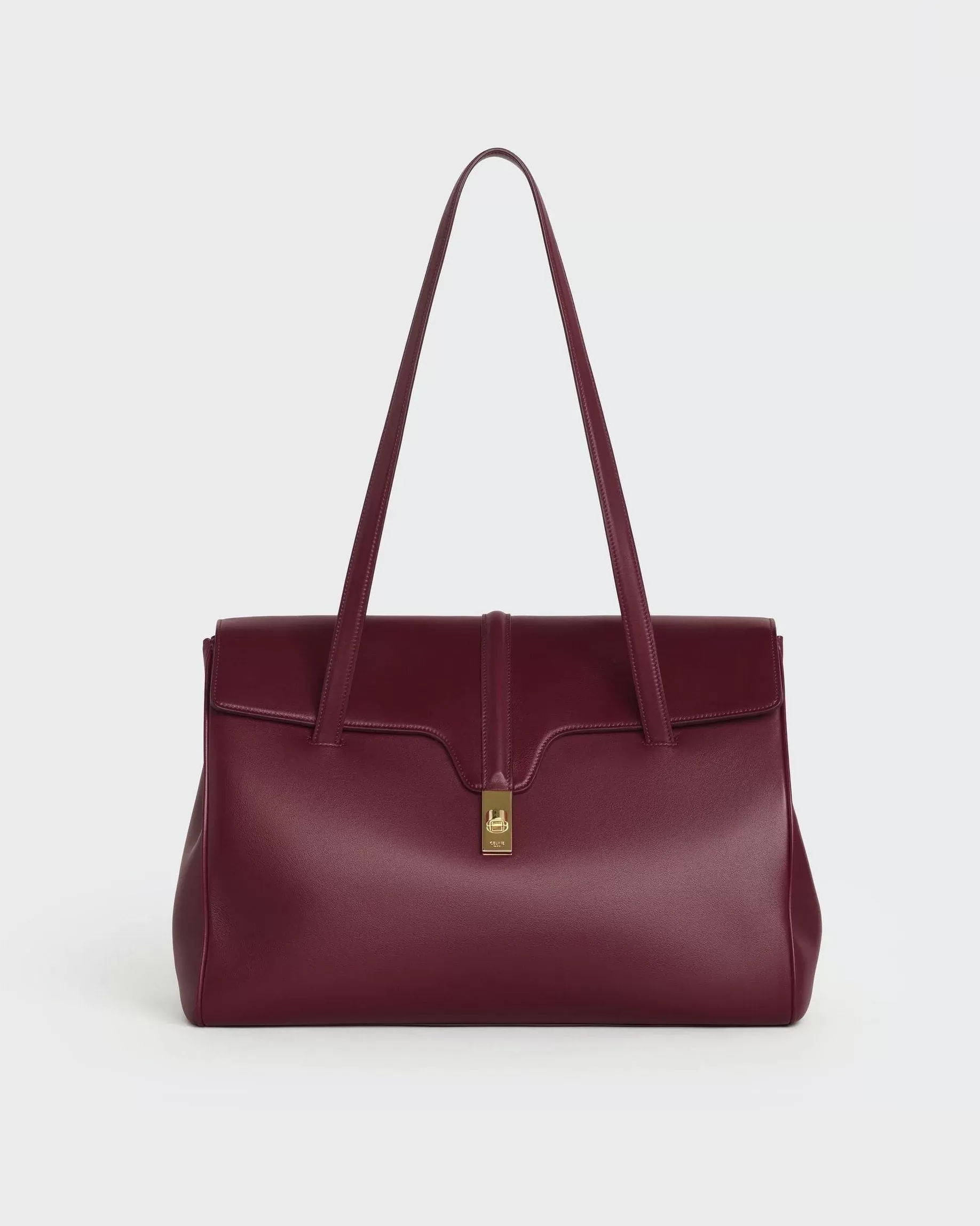 Celine Large Soft 16 Bag In Smooth Calfskin In Light Burgundy