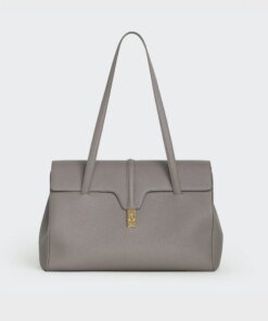 Celine Large Soft 16 Bag In Smooth Calfskin In Pebble