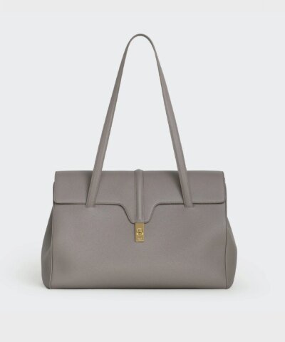 Celine Large Soft 16 Bag In Smooth Calfskin In Pebble