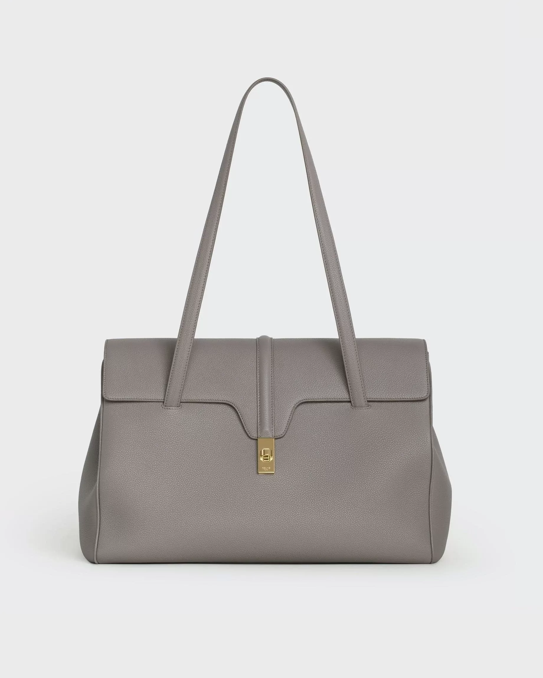 Celine Large Soft 16 Bag In Smooth Calfskin In Pebble