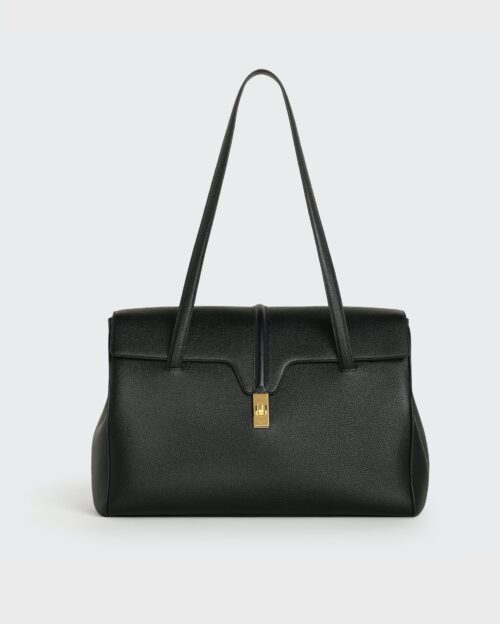 Celine Large Soft 16 Bag In Smooth Calfskin In Black