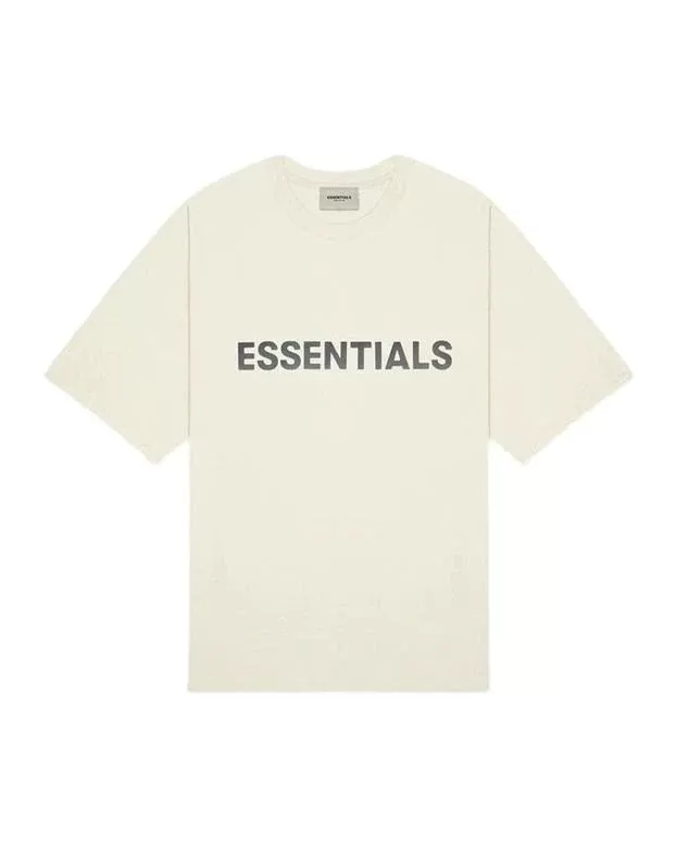 Essentials Boxy T-Shirt Applique Logo Buttercream