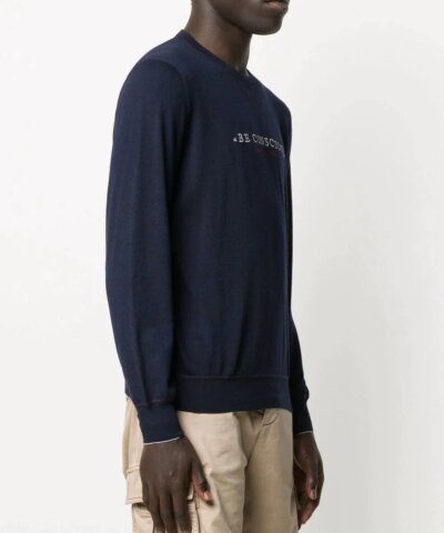 Brunello Cucinelli Slogan Crew-Neck Sweatshirt