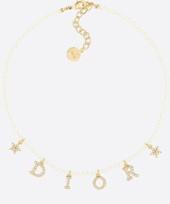 Dio(r)evolution Necklace White Resin Pearls And White Crystals