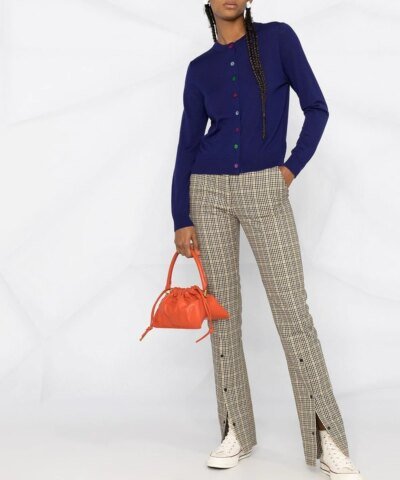 PS Paul Smith Floral-Button Round-Neck Cardigan