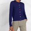 PS Paul Smith Floral-Button Round-Neck Cardigan
