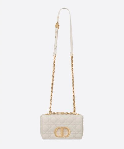 Dior Small Caro Bag Ivory Soft Cannage Calfskin