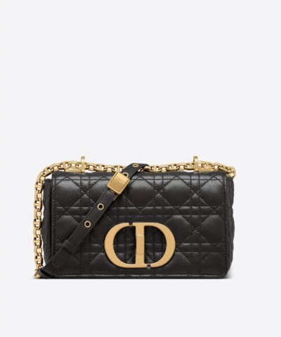 Dior Small Caro Bag Black Soft Cannage Calfskin