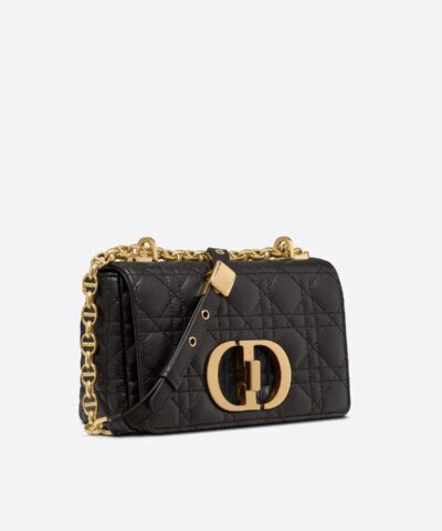 Dior Small Caro Bag Black Soft Cannage Calfskin