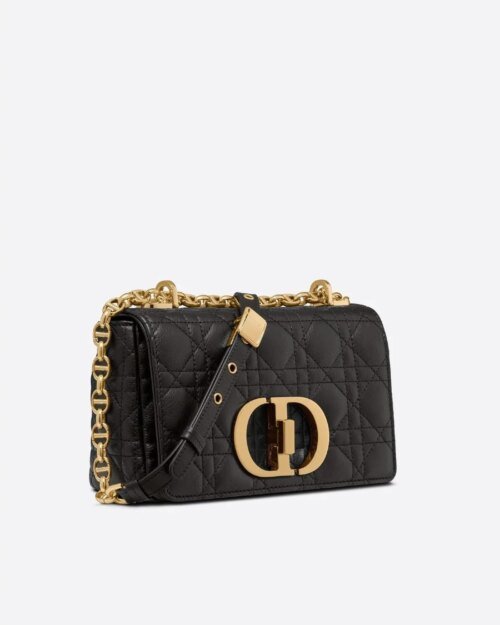 Dior Small Caro Bag Black Soft Cannage Calfskin