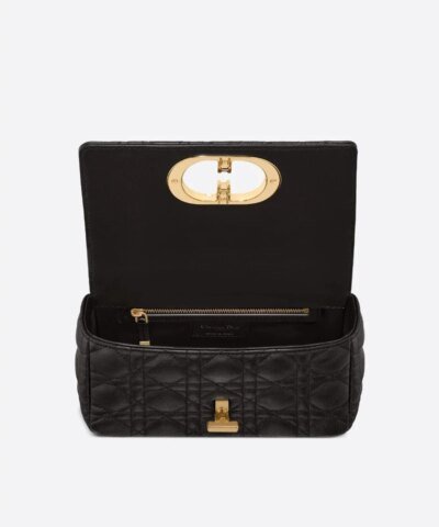 Dior Small Caro Bag Black Soft Cannage Calfskin