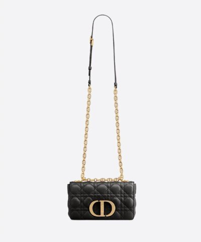 Dior Small Caro Bag Black Soft Cannage Calfskin