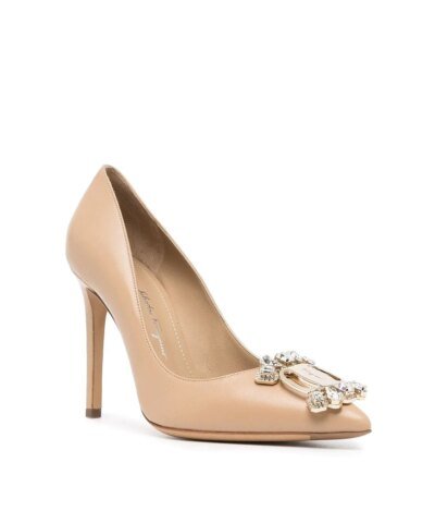 Salvatore Ferragamo Hailey Crystal-Embellished 100mm Pumps