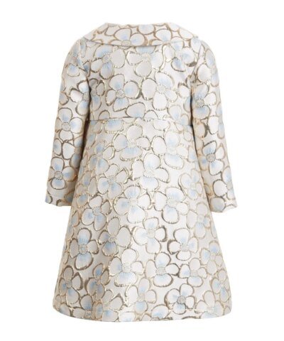 Blueberi Boulevard Little Girls 2-Pc. Floral Brocade Coat & Dress Set