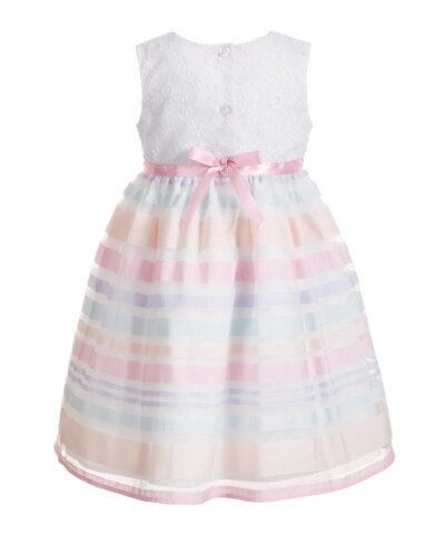 Blueberi Boulevard Toddler Girls 2-Pc. Shrug & Embroidered Rainbow-Stripe Dress Set