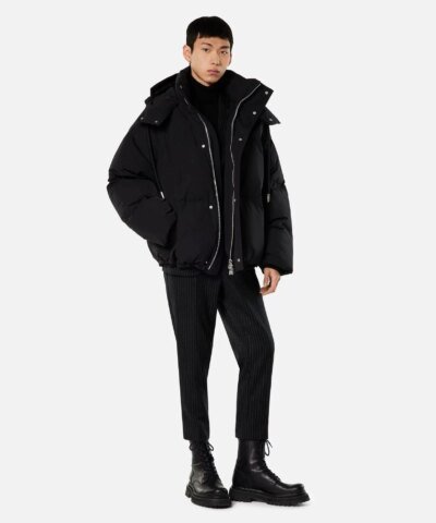 Ami Paris Men's Black Hooded Down Jacket