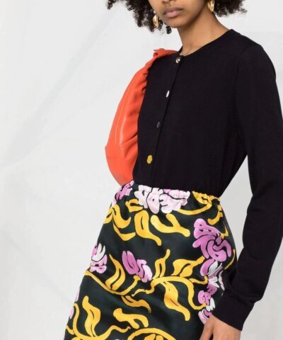 PS Paul Smith Floral-Button Round-Neck Cardigan