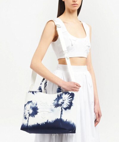 Prada Printed Drill Tote Bag