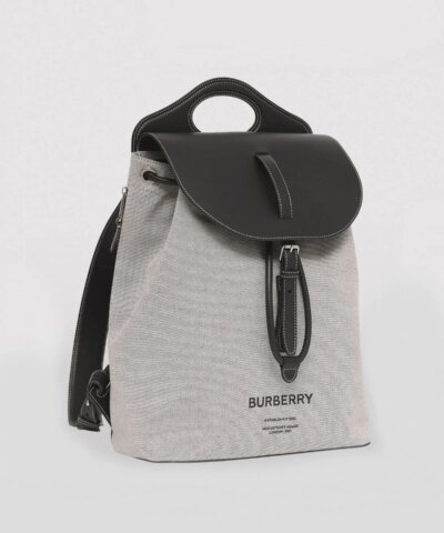 Burberry Horseferry Print Canvas and Leather Pocket Backpack