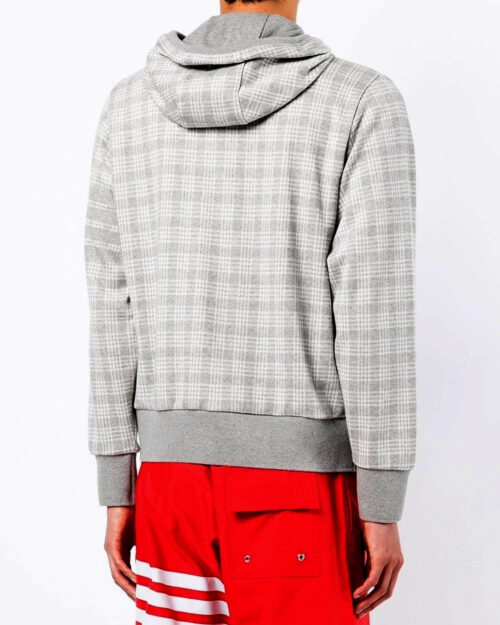 Thom Browne Men's Zip-Up Glen Plaid Hoodie