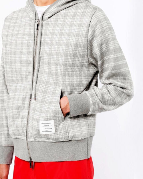 Thom Browne Men's Zip-Up Glen Plaid Hoodie