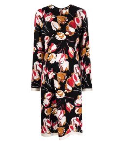 Marni Abstract-Print Long-Sleeve Dress