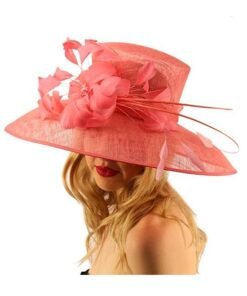 Fine Millinery by August Hat Co Bow & Feather Accented Mesh Straw Hat