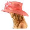 Fine Millinery by August Hat Co Bow & Feather Accented Mesh Straw Hat